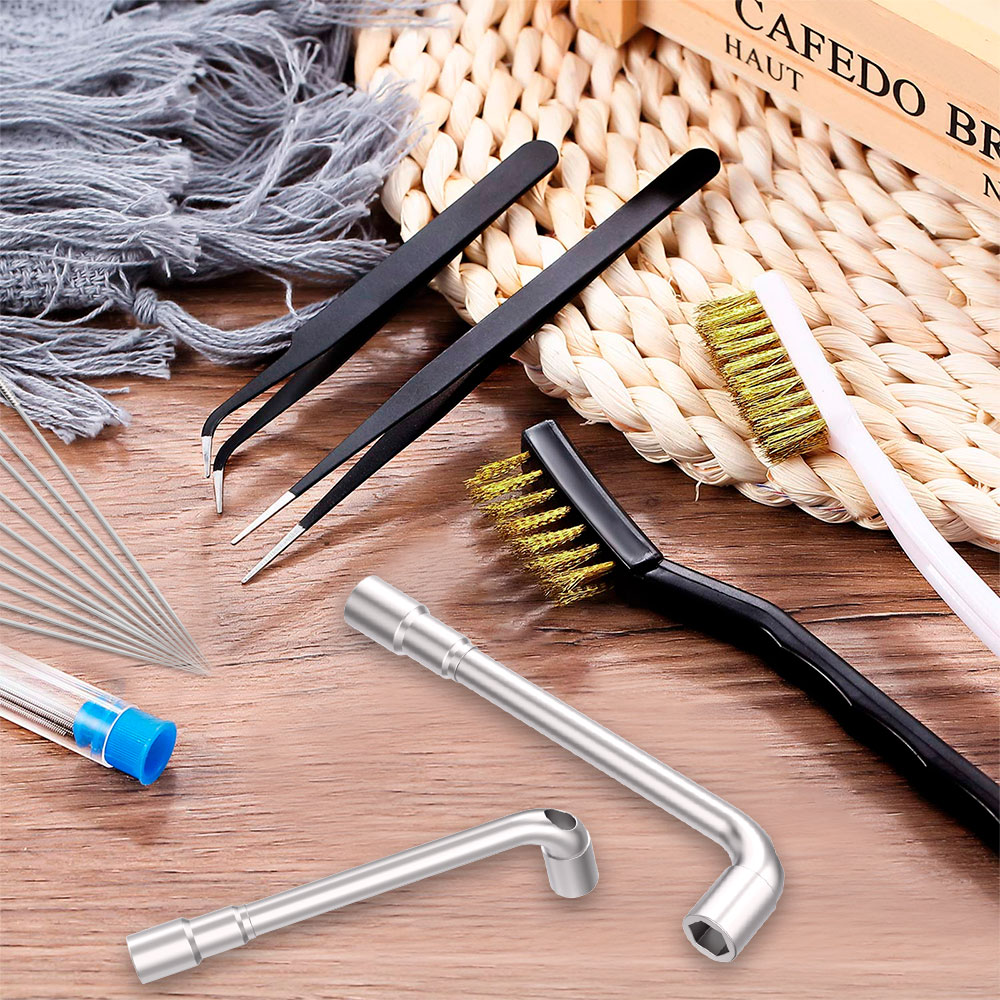 KINGROON-Herramienta limpiadora de impresora 3D, cepillo de alambre de cobre, boquilla de cepillo de dientes, aguja de limpieza, piezas de impresora 3D, Kit de llave de herramientas de limpieza