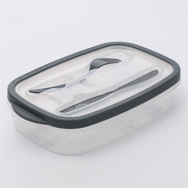 Plastic Bento Box Maaltijd Opslag Voedsel Prep Lunchbox 2 Compartiment Herbruikbare Microwavable Containers Home Lunchbox