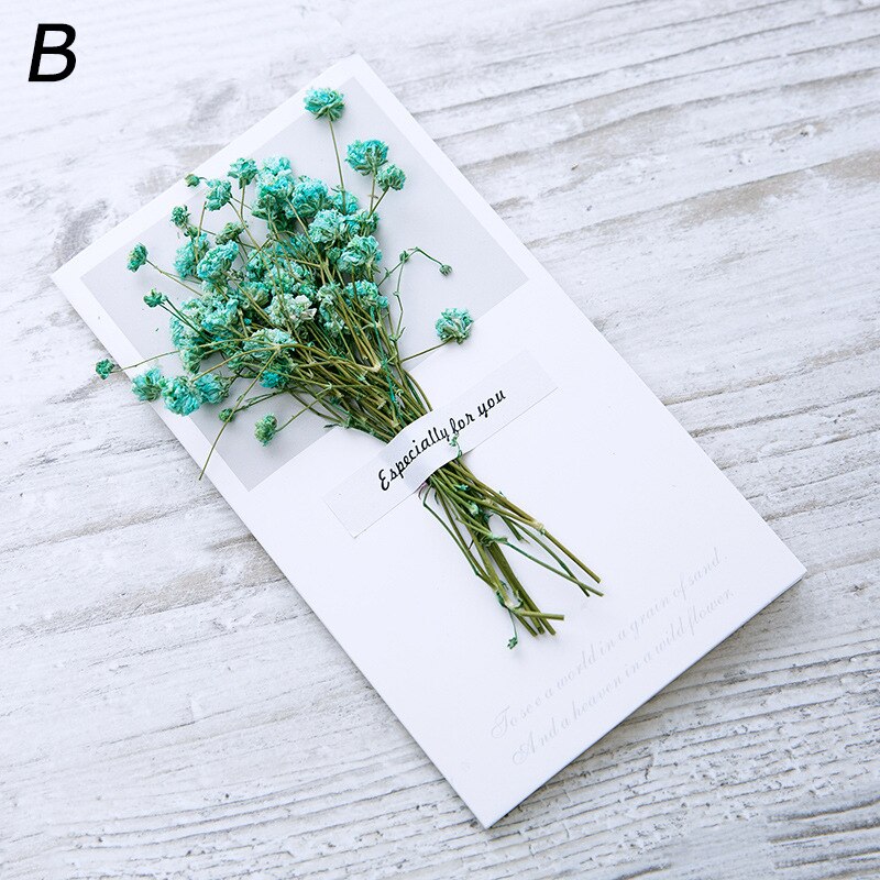 30 st papper gratulationskort gör det själv torkad blomma handgjorda inbjudningskort födelsedagsfest inbjudningskort dekorera kort: B / 10 st