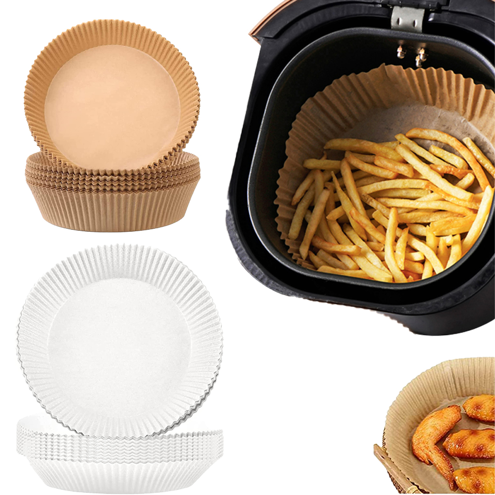 50Pcs 16cm Special Paper for Air Fryer Baking Disposable Paper Liner Non-Stick Mat Barbecue Plate Food Oven Kitchen Pan Pad