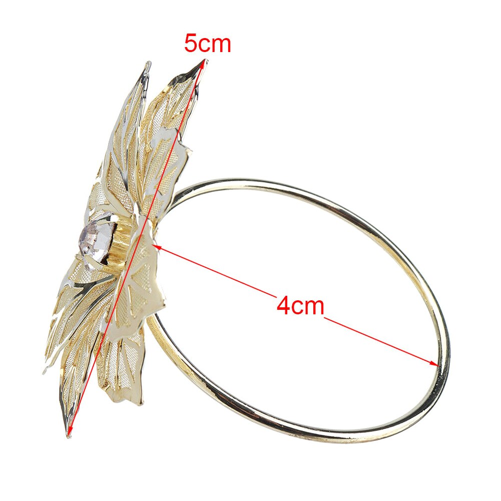 12 Stks/set Bloemen Metalen Servetringen Home Keuken Benodigdheden Diner Bruiloft Handdoek Servet Ring Set Voor Party Tafel Decor