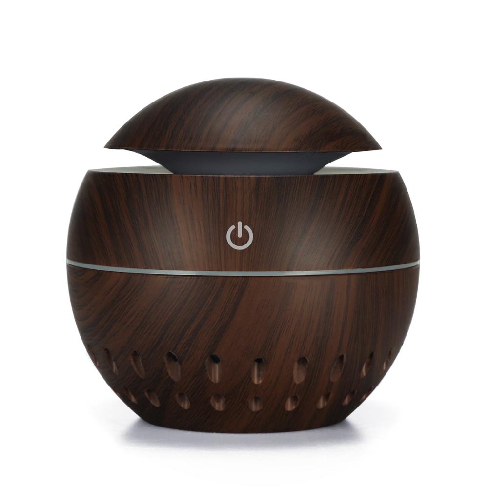 130ml usb parfume hul bambus træ korn bil hjemme elektrisk befugtning ultralyd luft aromaterapi diffuser æterisk olie: Hvid