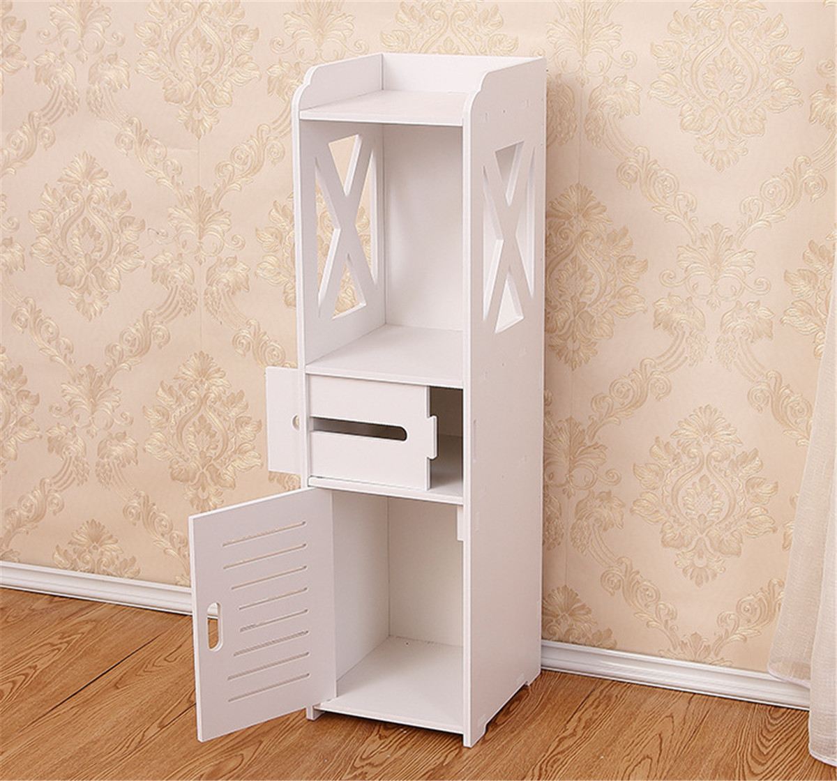 4 Layers Bathroom Cabinet Rack Corner Floor Cabine... – Grandado