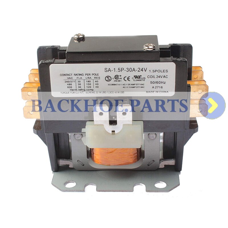 SA-1.5P-30A-24V 1.5Pole 25Amp 30Amp 24V AC Coil Definite Purpose Contactor