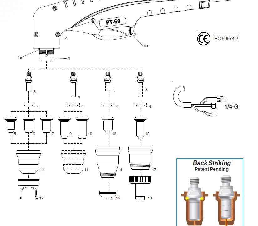Over 50 sælges ipt -60 pt-60 ptm -60 pt-40 ipt -40 52582 elektroder + tips ikke hf pilotbue plasma brænder