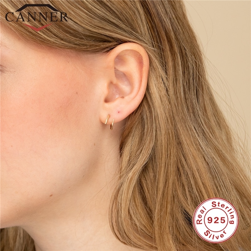 -Trend INS Einfache Persönlichkeit CZ Zirkon Geometrische Ohrringe für Frauen 925 Sterling Silber Stud Ohrringe Modeschmuck