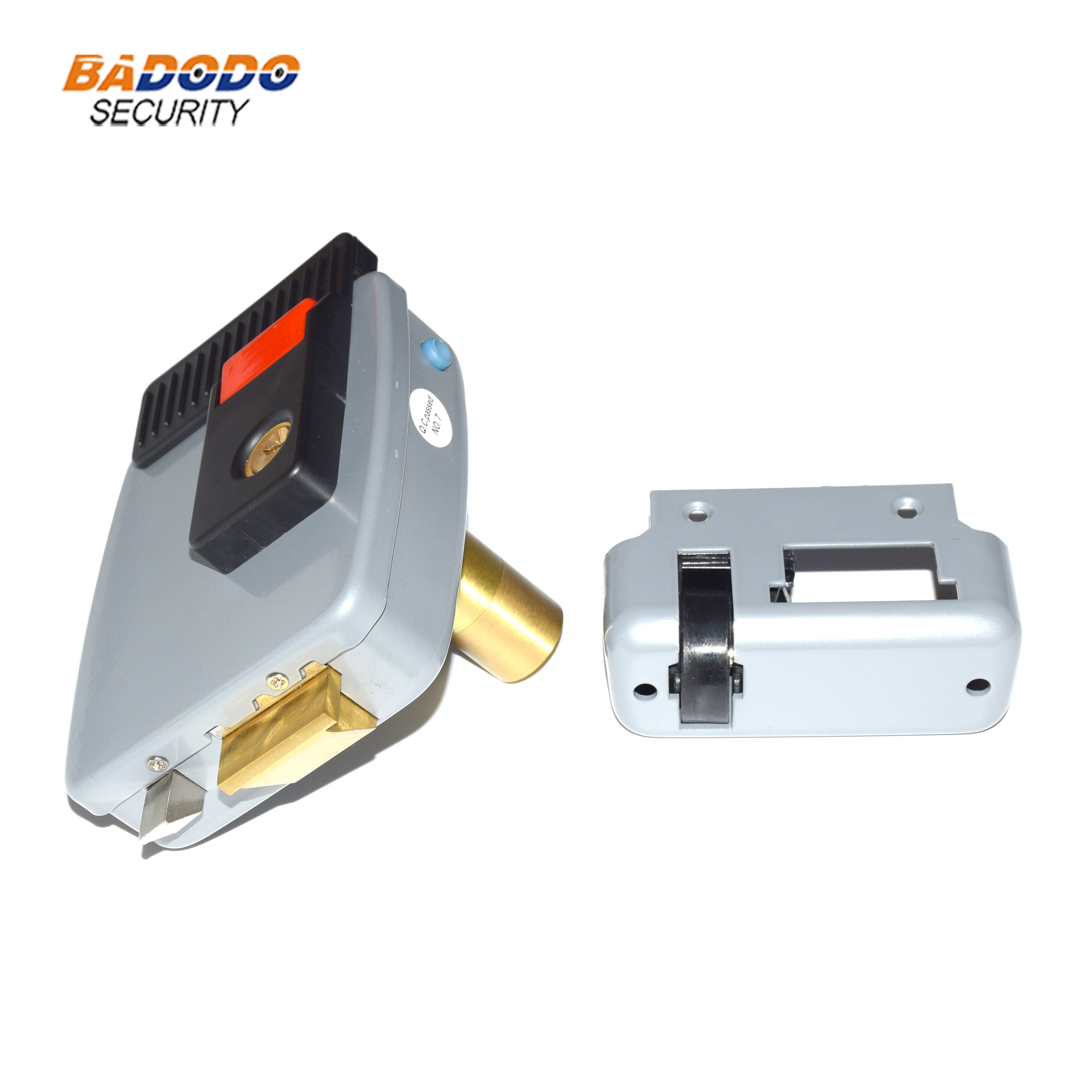 DC12V Electric lock stainless material with brass cylinder 5 mechanical key for metal wooden door access control