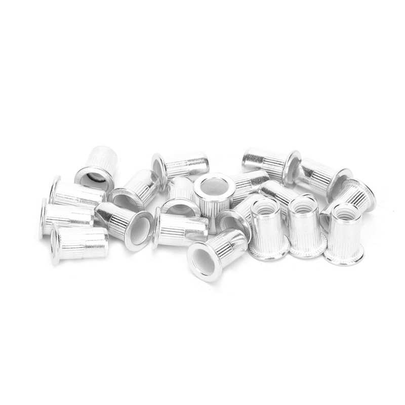 Aluminum Rivet Nuts M6 Threaded Insert Nut Fastener Accessory Flat Head Rivnut Threaded Insert