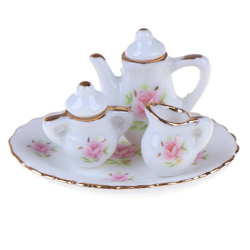 1/12 Dollhouse Miniature Ess-geschirr Porzellan Tee-Set Teller Tassen 8 Teile/satz