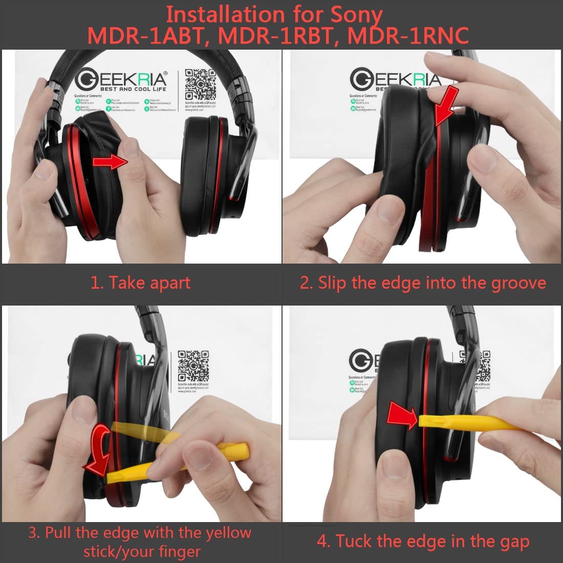 Korvapehmusteen ja sangan suojuksen vaihto sony mdr 1 abt, mdr 1 rbt, mdr 1 rnc kuulokkeille / korvatyynyn sangan suoja / repai