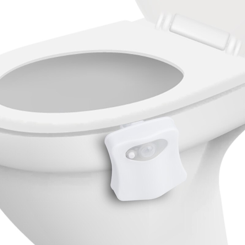 Lampe de toilette étanche pour enfants, 8 couleurs, éclairage intelligent avec détecteur de mouvement PIR, idéal pour les toilettes LED, rétro-éclairage de chevet