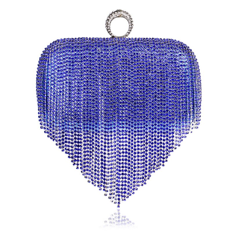 Women Bag Rhinestone Shiny Fringed Clutch Bag Handbag Night Party Purse Evening Party Wedding Handbag Shoulder Bag Bridal