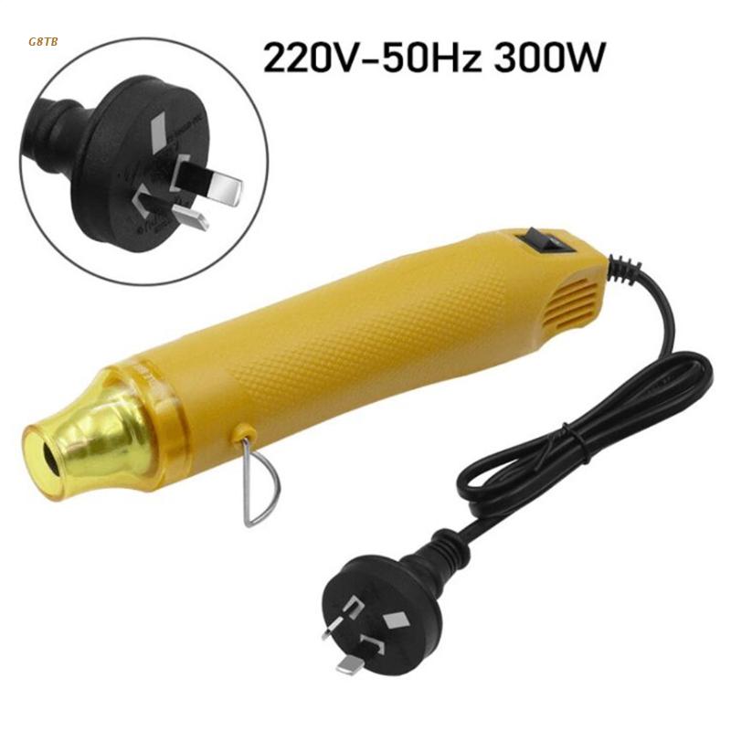 Mini Heat Gun Mini Handheld Air Gun for DIY Embossing Shrink Wrapping Drying Paint 300W Electrical Heat Tool: Yellow