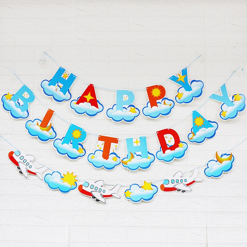 Bannière de transport de feux de circulation, banderole de dessin animé, décorations de fête d&#39;anniversaire pour bébé, décor de bannière d&#39;avion de voiture: airplane