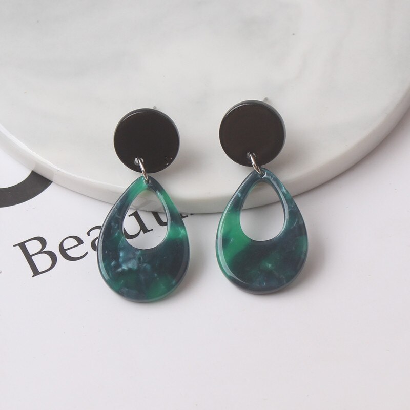 Exaggerated Big Dangle Earrings for Women Hollow Water Acrylic Statement Female Earrings pendientes mujer Ear Jewelry: ES4411
