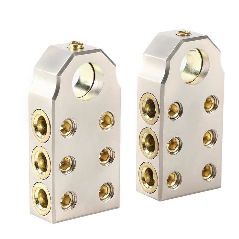 Zinc Alloy Battery Chuck Pair Battery Terminals Kit Positive Negative Auto Battery Clamps Pile with M8/M10 Wrench Battery Chuck