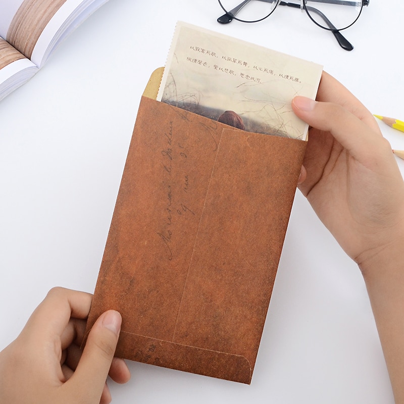 10 pcs/lot Retor Vintage Kraft Paper Envelope Envelopes for Invitations European Style for Card Scrapbooking
