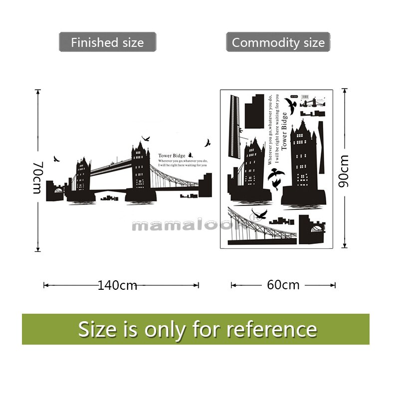 London Wall Decals City Silhouette England Building Vinyl Murals Living Room Office wall Art Rotterdam Stickers Home Decoration: 04