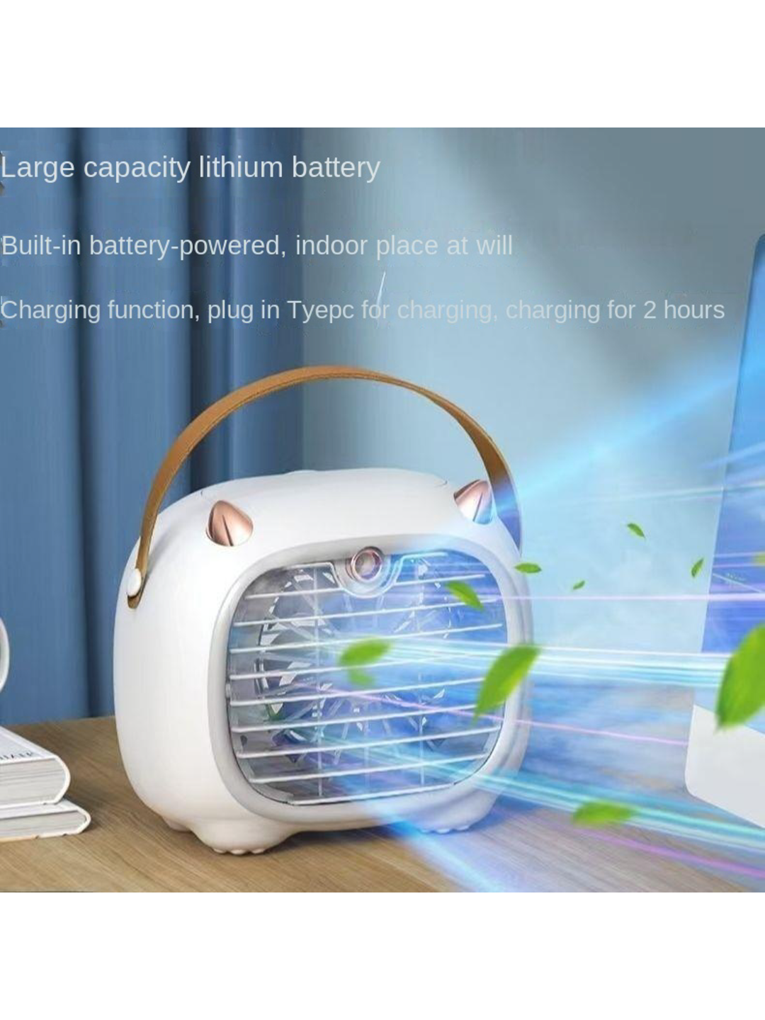 Desktop Refrigeration and Humidification Handheld Air-Conditioning Mini USB Charging Silent Portable Dormitory Bed Mobile Small Fan