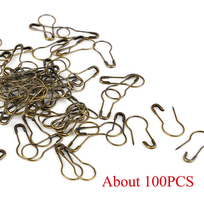 Garmen pasadores de seguridad, 100 unids/lote, pin de calabaza negro dorado plateado, componentes de etiquetas para accesorios, pin de ropa bombilla tipo pera pin seguro calabaza: antique brass2