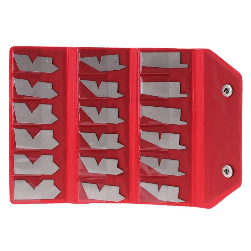 Stainless Steel Angle Gage 18pcs/set Inspection Gauge Template Machinist Tool K43C