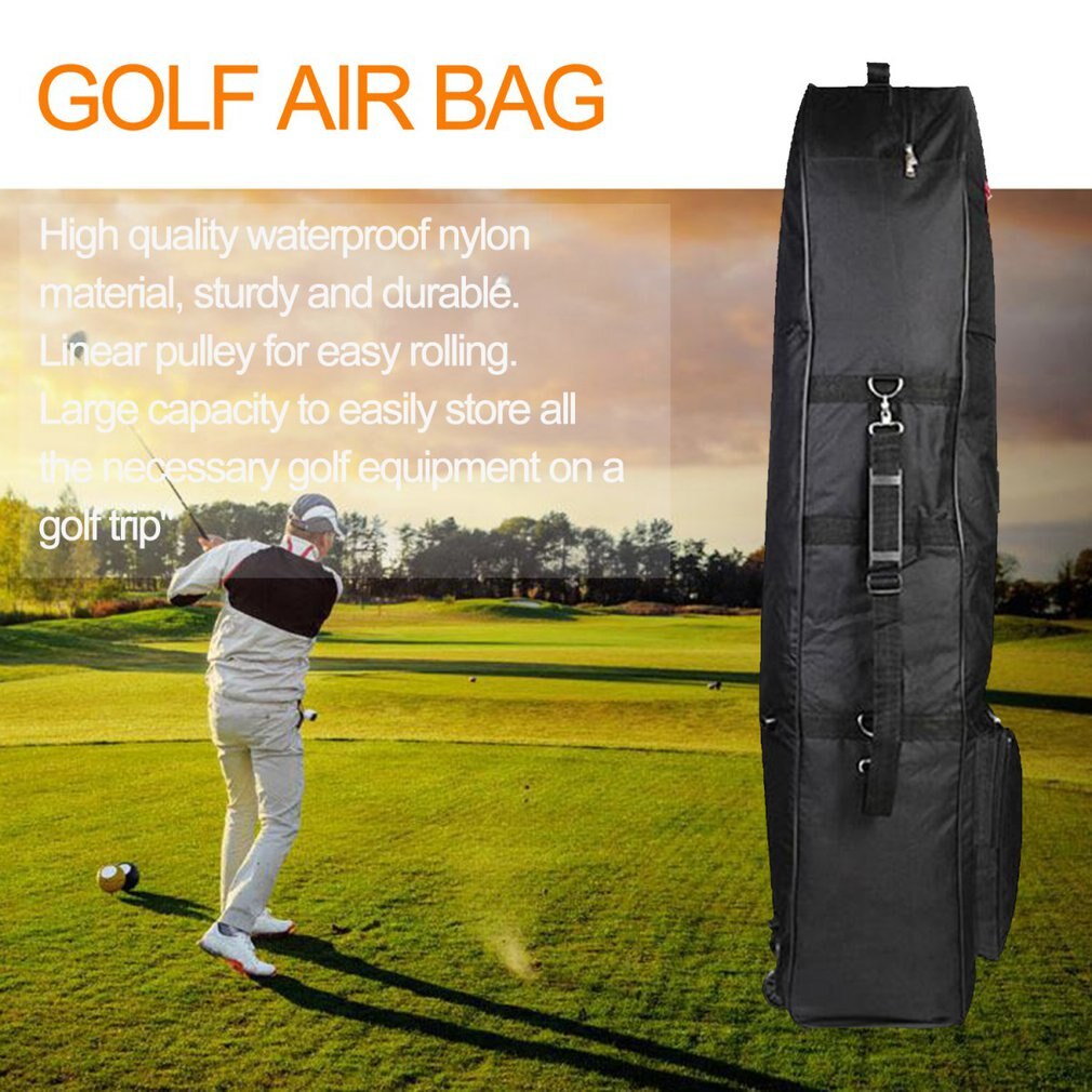Golf Bag Travel Aviation with Wheels Large Capacity Club Cover Foldable