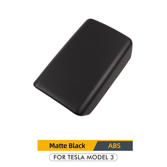 Heenv n – boîte d'accoudoir de voiture, housse de protection pour Tesla Model 3, accessoires intérieurs pour Tesla Model Y, en Fiber de carbone ABS,: Matte black