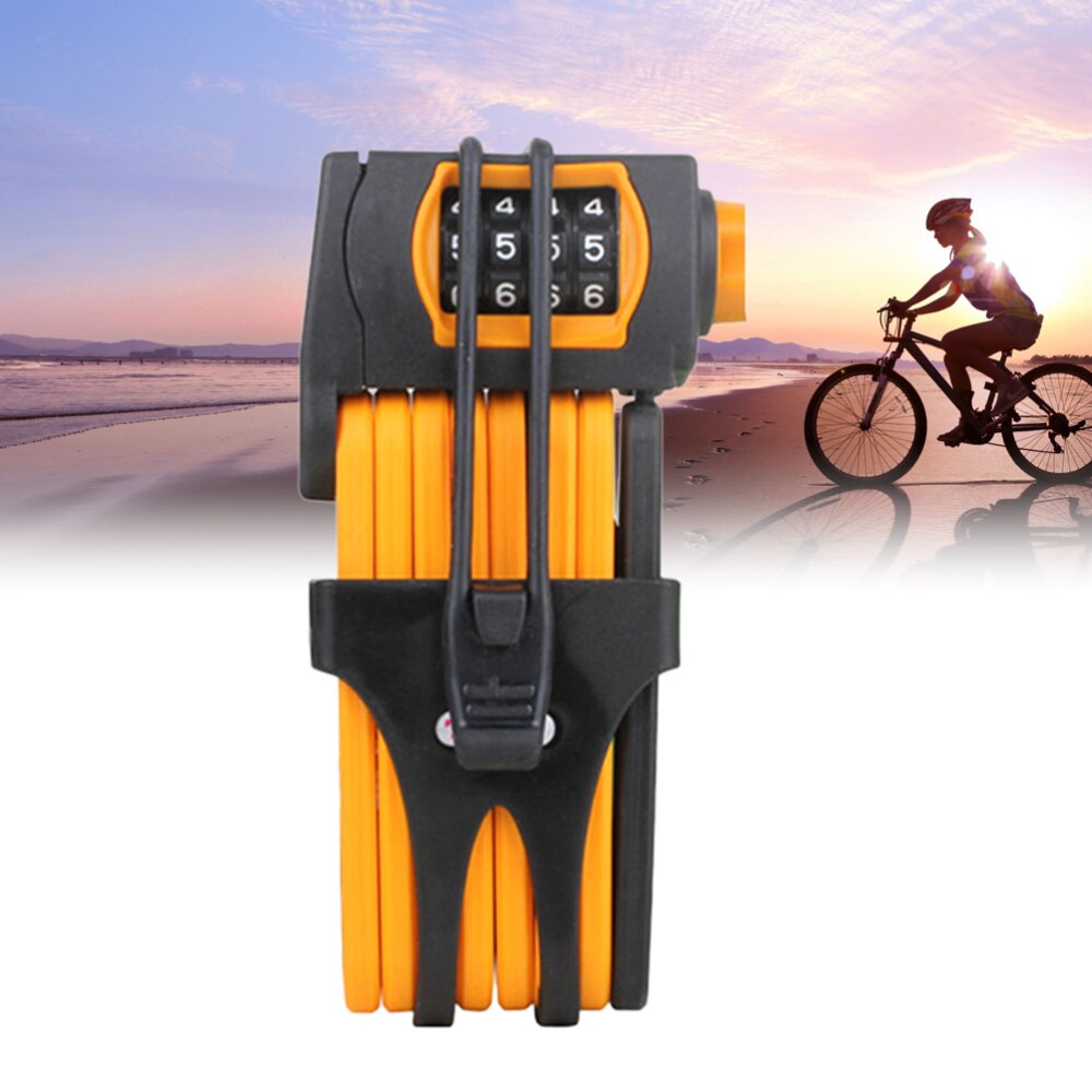 Bike Code Lock Universal MTB Folding Bike Lock Anti-Theft Alloy Steel Lock for Road Bike: Orange