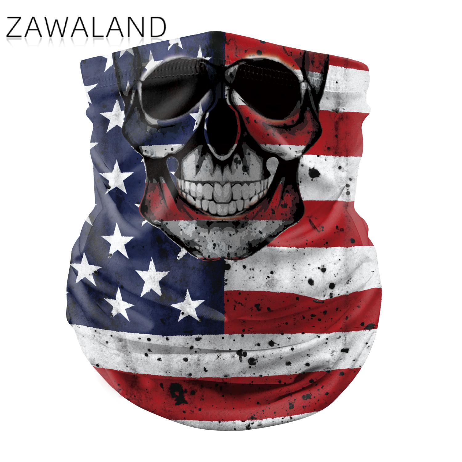 Zawaland kvinnor män dödskalle halsdukar skeletttryck halssjal karneval dammtät huvudbonad halsduk tubformad bandana