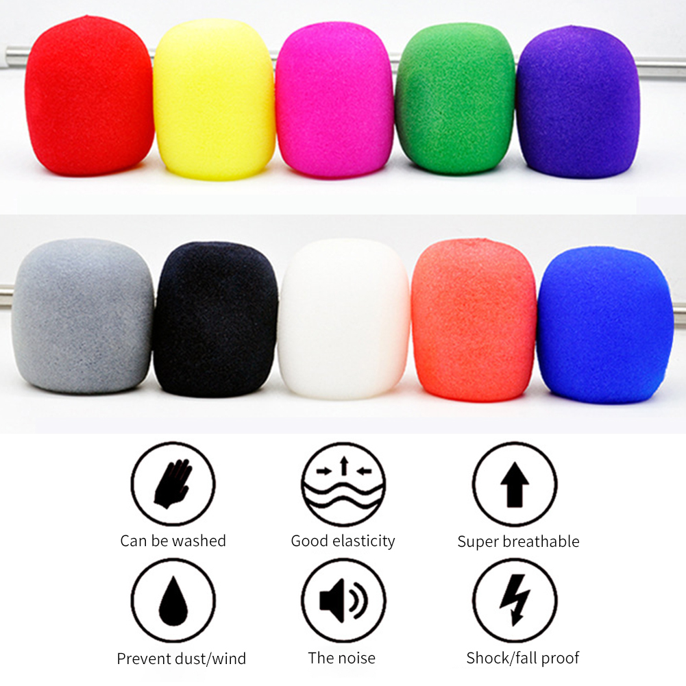 10Pcs Microphone Foam Cover Handheld Stage Windscreen Sponge Cover Foam Protective Cap for KTV DJ Mic Sleeve