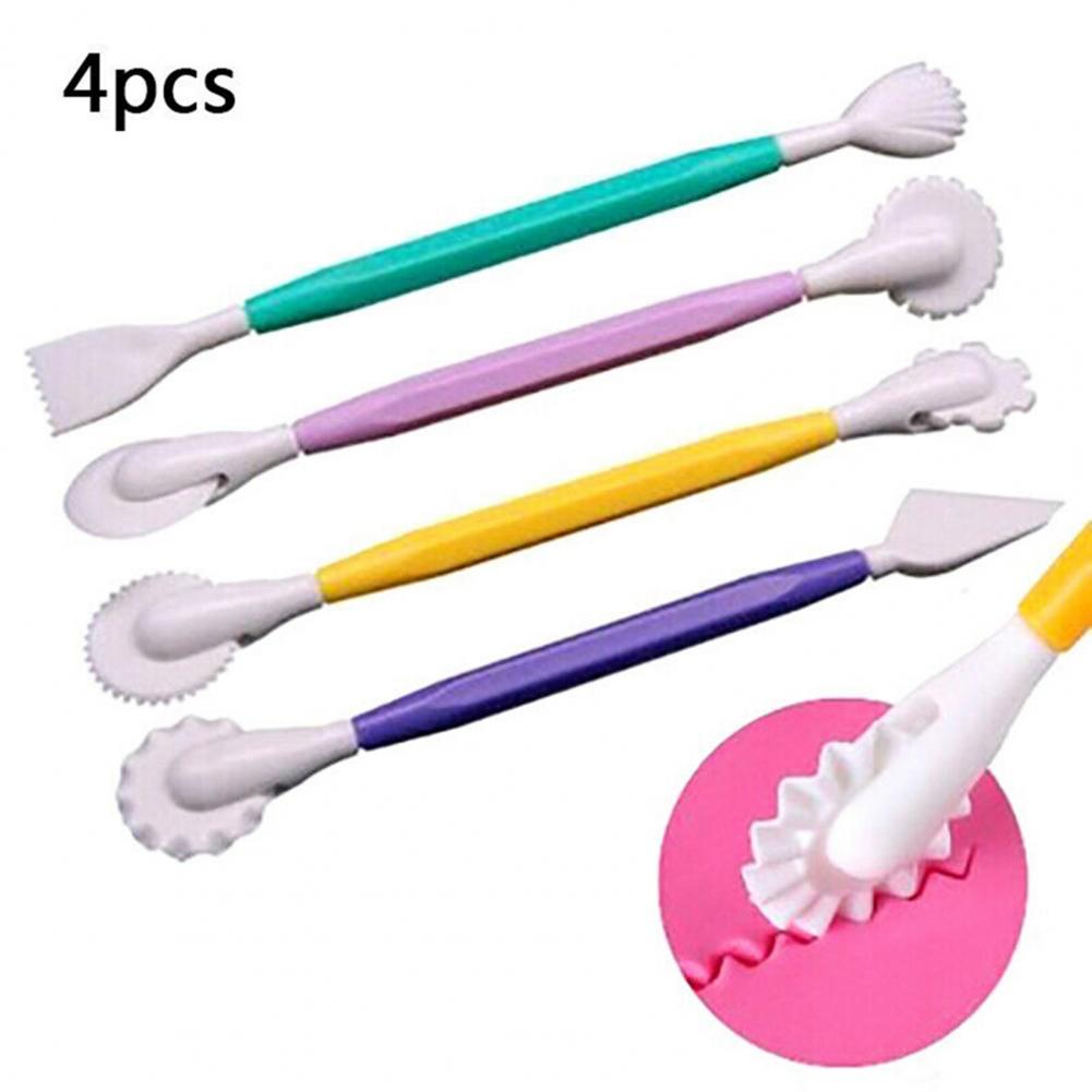4 Pcs Pastry Carving Cutter Fondant Cake Sugar Craft Modelling Gereedschap Klei Bakvormen Fondant Decorating Tool Mode