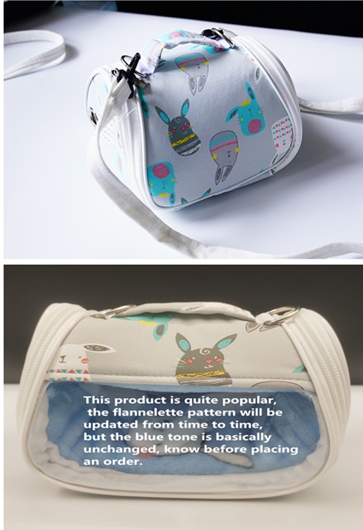 Portable Bird Cage Parrot Carrier Bag Transparent Vine Hamster Lizard Backpack Sugar Glider House for Small Pet Outdoor Travel: Grey coral fleece / S 16X16XH12.5CM