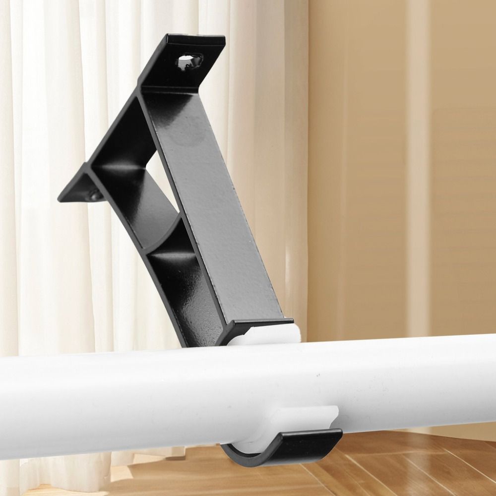 Aluminum Alloy Curtain Rod Support Heavy Duty with Screws Curtain Fixing Clip Single Metal Window Hardware Tools