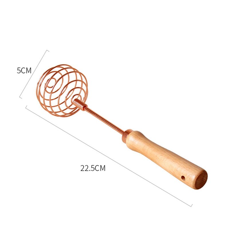Spirale Edelstahl Schneebesen Rühren Stock Backen Werkzeuge eins Rose Gold Buche Holz Griff Manuelle Schneebesen: Ursprünglich Titel