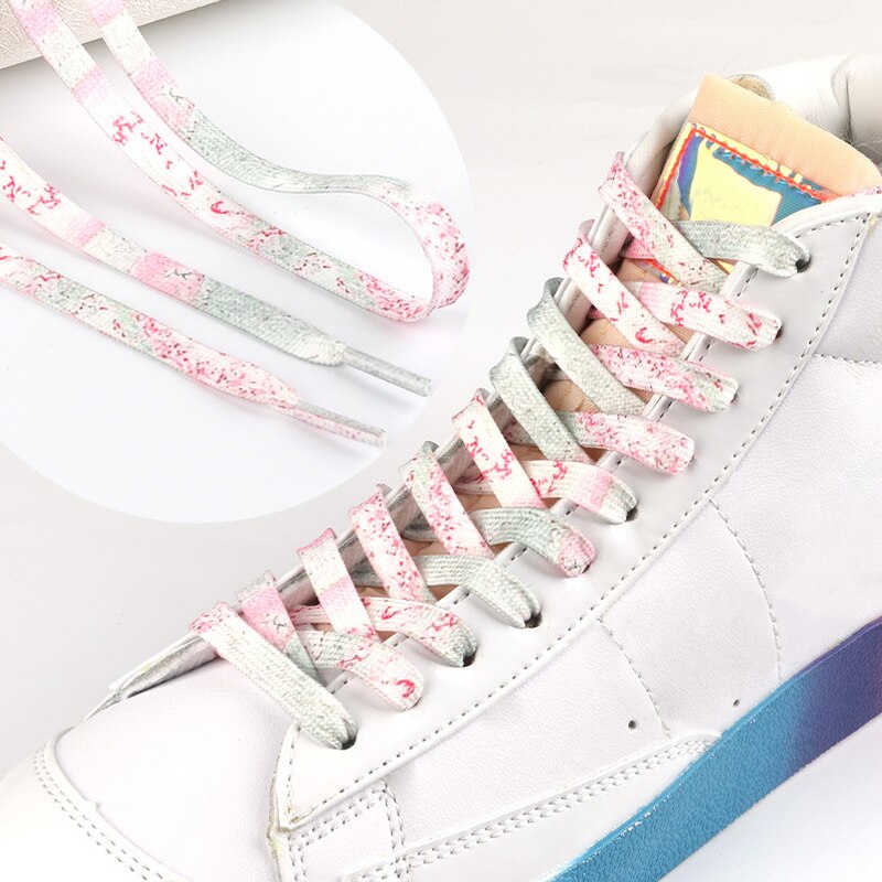Tie-Dye Non-Fading Veters Casual Schoenen Schoenveters Voor Sneakers Schoen Kant Unisex Platte Boot Veters 120/140Cm Shoestrings
