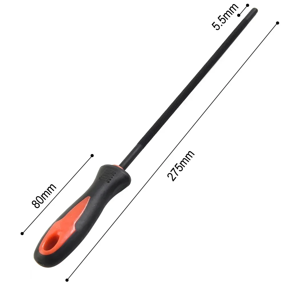 Spitzer-Kettensägenfeile, groß, 3/8 Zoll Kette, rund, Schärfen 325, 4,0 mm, 5,5 mm, Kettenfeile, Kohlenstoffstahl,
