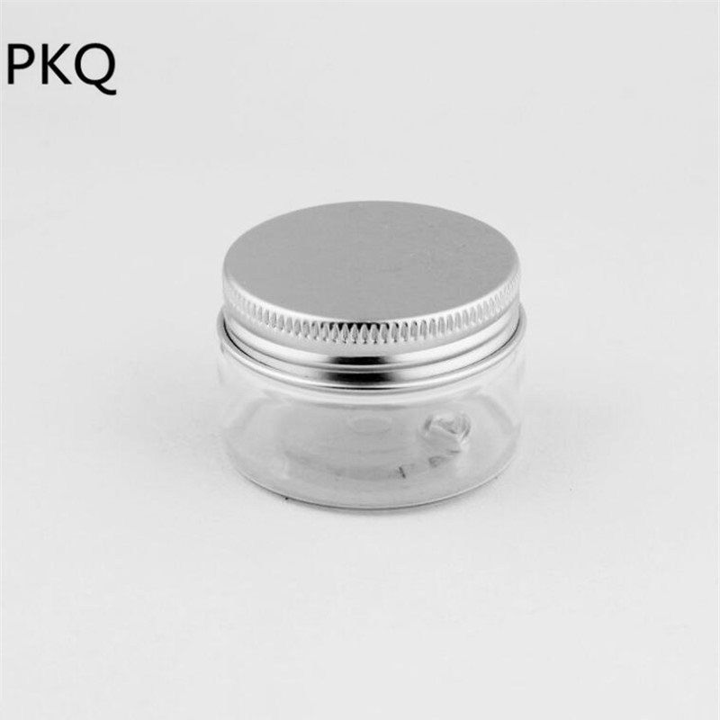 clear plastic jars with lids Clear PET Plastic Jar and Aluminum Lids Empty Cosmetic Containers Storage Bottles & Jars