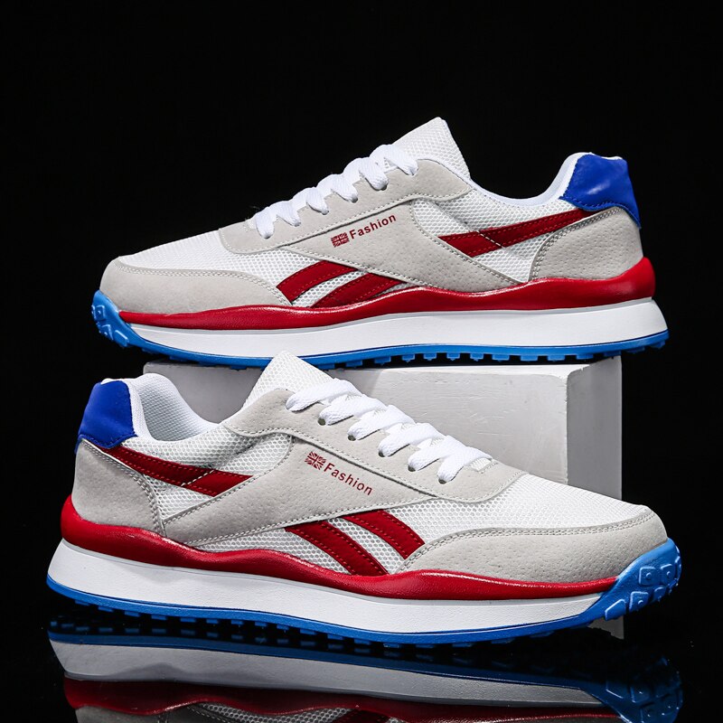 Scarpe da Golf da uomo originali di moda Sneaker Mesh traspirante verde rosso scarpe sportive da uomo scarpe da Golf basse di qualità esterna Spike: bai hong / 42