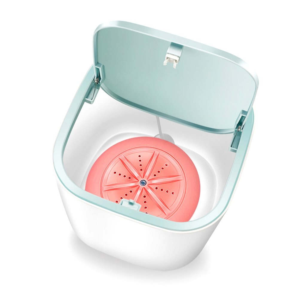 Washing Machine Portable Practical Super Shock Wave Turbine Washing Machine Household Dormitory Usb Washing Machine: Pink