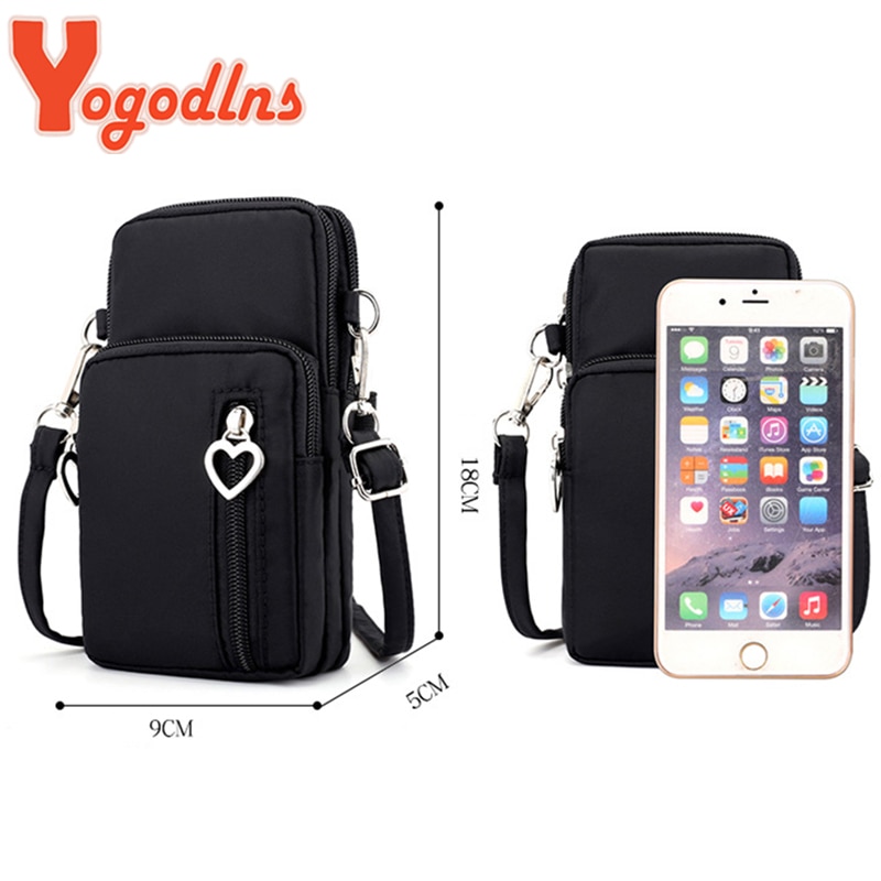 Yogodlns Crossbody Bags For Women Waterproof Nylon Multifunction Casual Small Bag Mobile Phone Case Crossbody Bag Sports Purse