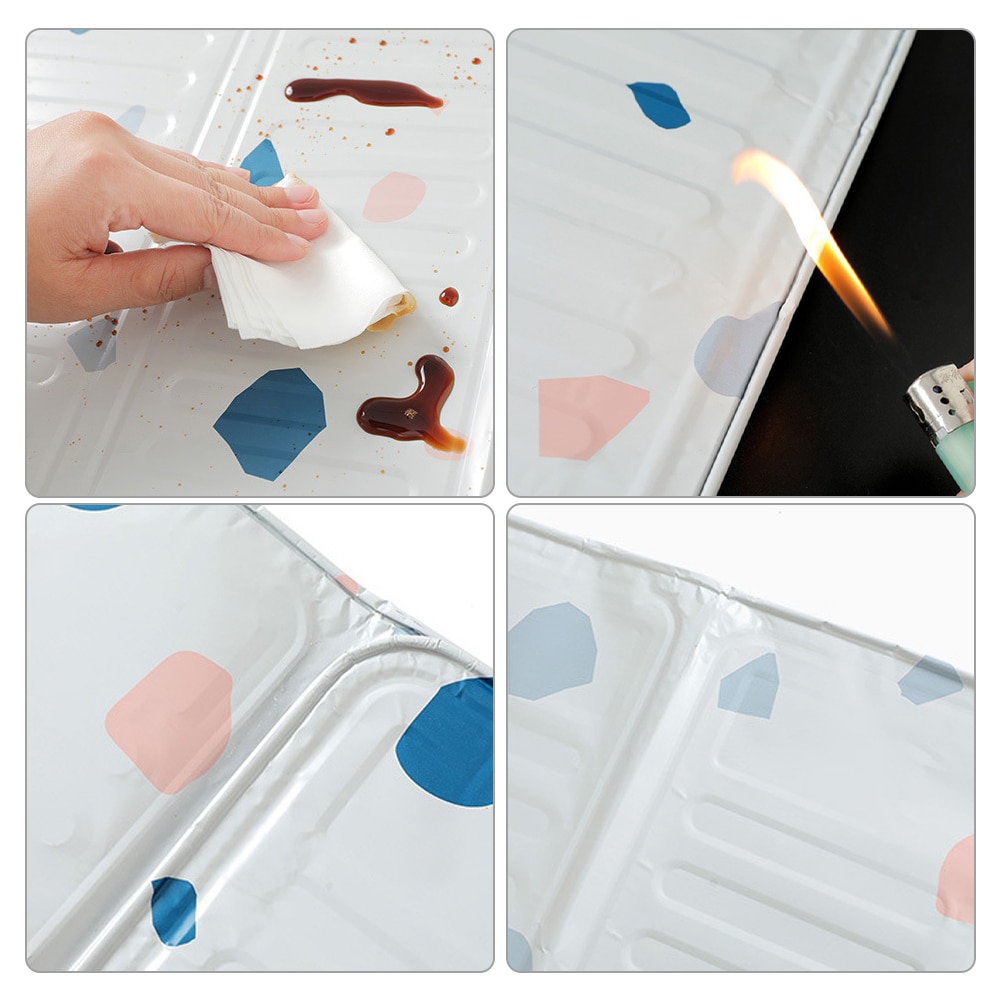 Gas Stove Aluminium Foil Oil Splash Proof Plate Screen Baffle Kitchen Stove Foil Cooking Insulation Sheet Oil Splatter Guard 1pc
