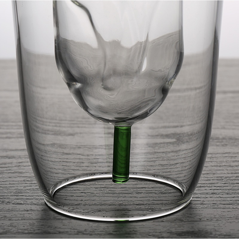 Rose Flower Shape Double Wall Glass Cup Heat-Resisting Wine Glasses Tea Mugs Milk Cocktail Whisky Cup Drinkware