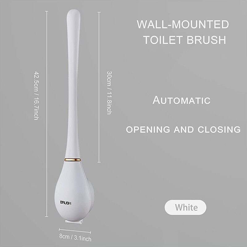 Siliconen Toiletborstel Muur Gemonteerde Automatische Reiniging Tool Wc Kloof Borstel Opknoping Flexibele Haren Borstel Badkamer Accessoires