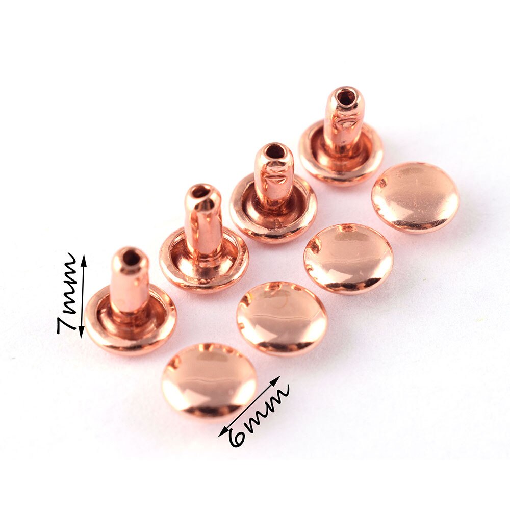 Rose Gold Doppel Kappe Leder Nieten Verschluss schnappt Metall Schnelle Niet Nieten Leder Handwerk Kleidung/Schuhe/Taschen/gürtel Reparatur