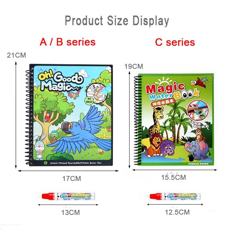 Disegno Album Giocattoli Del Fumetto Vernice Learning Libro Libro di Doodle Album di Pittura Acqua Riciclabile Colorazione Notebook Ricaricabile Penna Cartone
