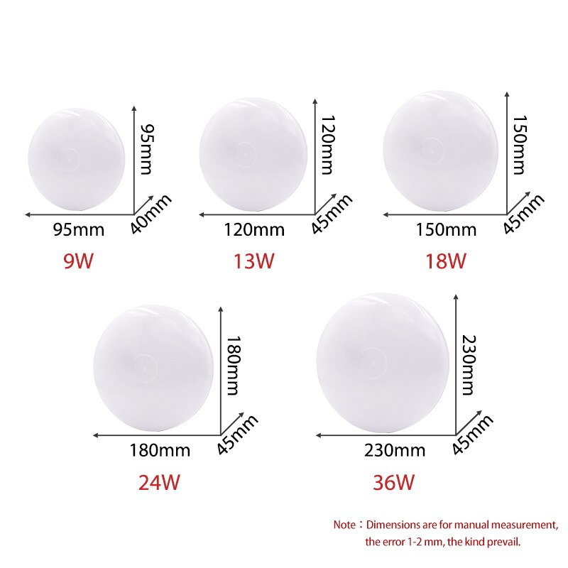 KARWEN 6W 9W 13W 18W 24W 36W 48W Lampada LED Ceiling Lamp AC85-265V Surface Mount Flush LED Panel Light for Living room