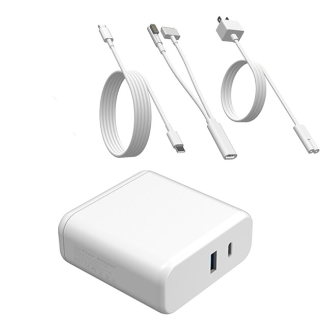 Type  c 73w strømadapter oplader til mac book air magsafe l-tip mac book pro før midt modeller: Hvid 3