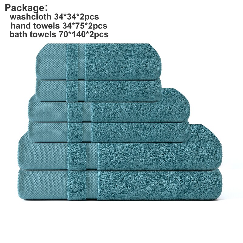 Elka 100% Katoenen Handdoek Set Bathtowel Facetowel Handtowel Zachte Bad Gezicht Handdoek Badkamer Handdoek Sets Grijs 6 Stuks: green