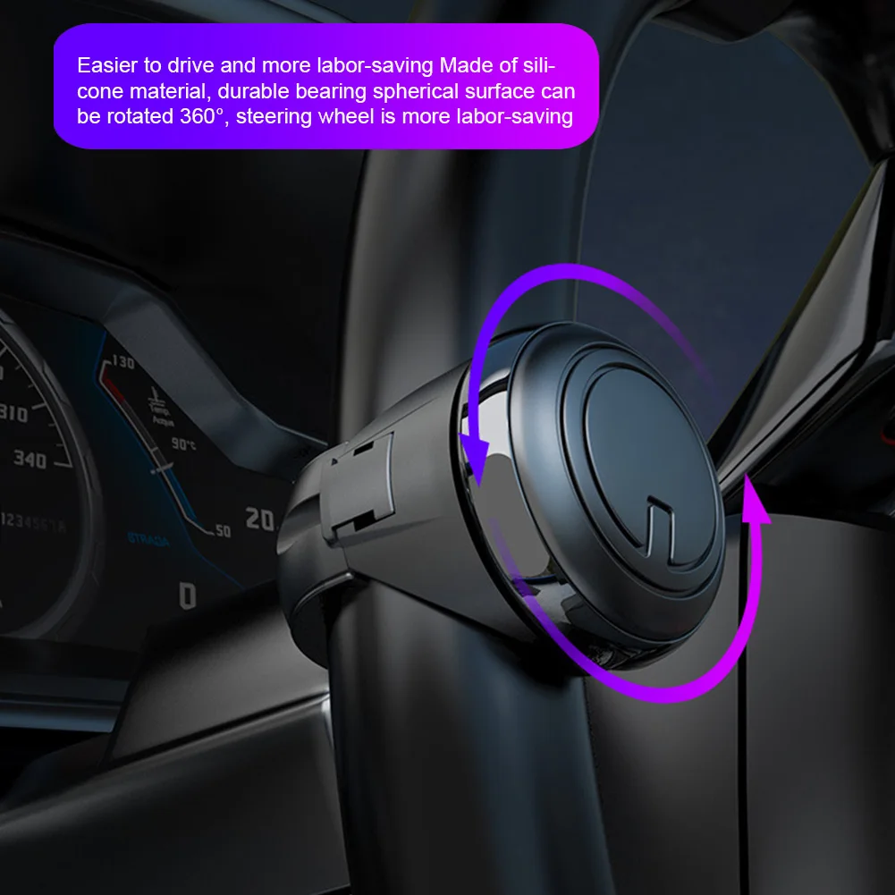 Volante girevole Booster Spinner Manopola Rotazione di 360 gradi Cuscinetto in metallo Maniglia di alimentazione a forma di sfera Adatto a tutte le auto