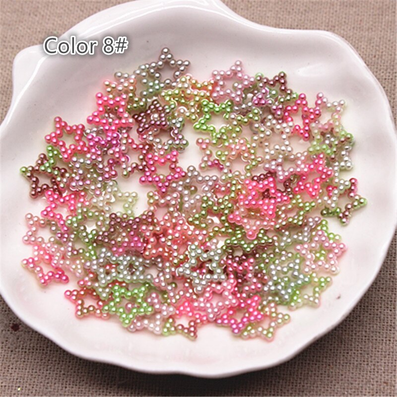 100 stk 12mm enhjørning farge abs perle stjerne form cabochons scrapbooking rekvisita festdekorasjon konfetti gjør selv håndverk: 8